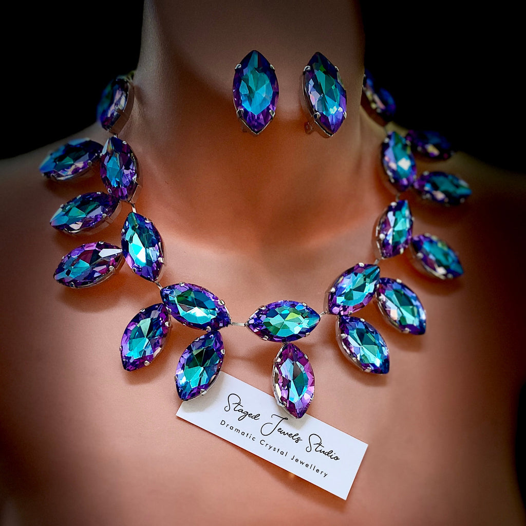 Twilight dramatic crystal statement necklace