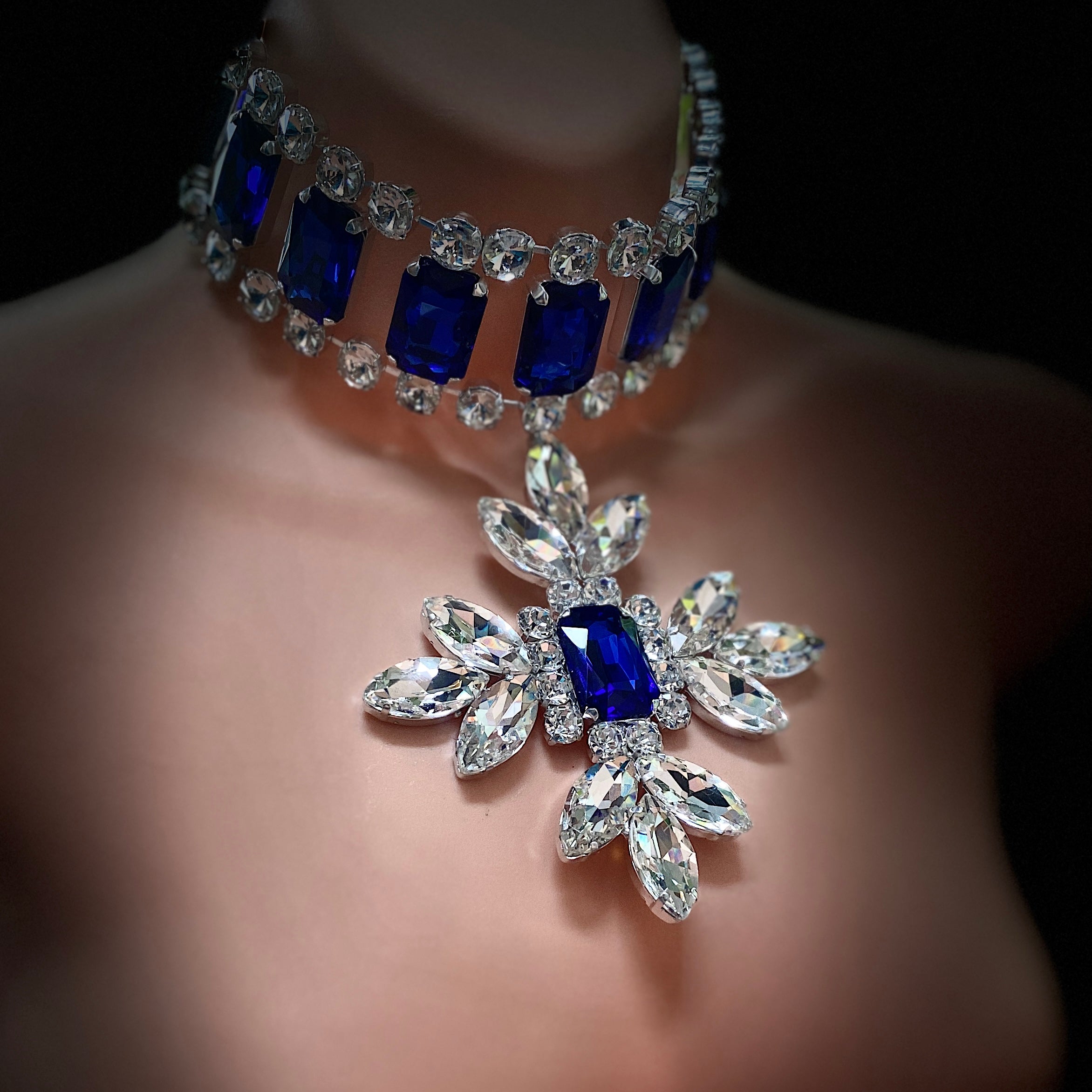 Sapphire Star Blue Crystal Necklace