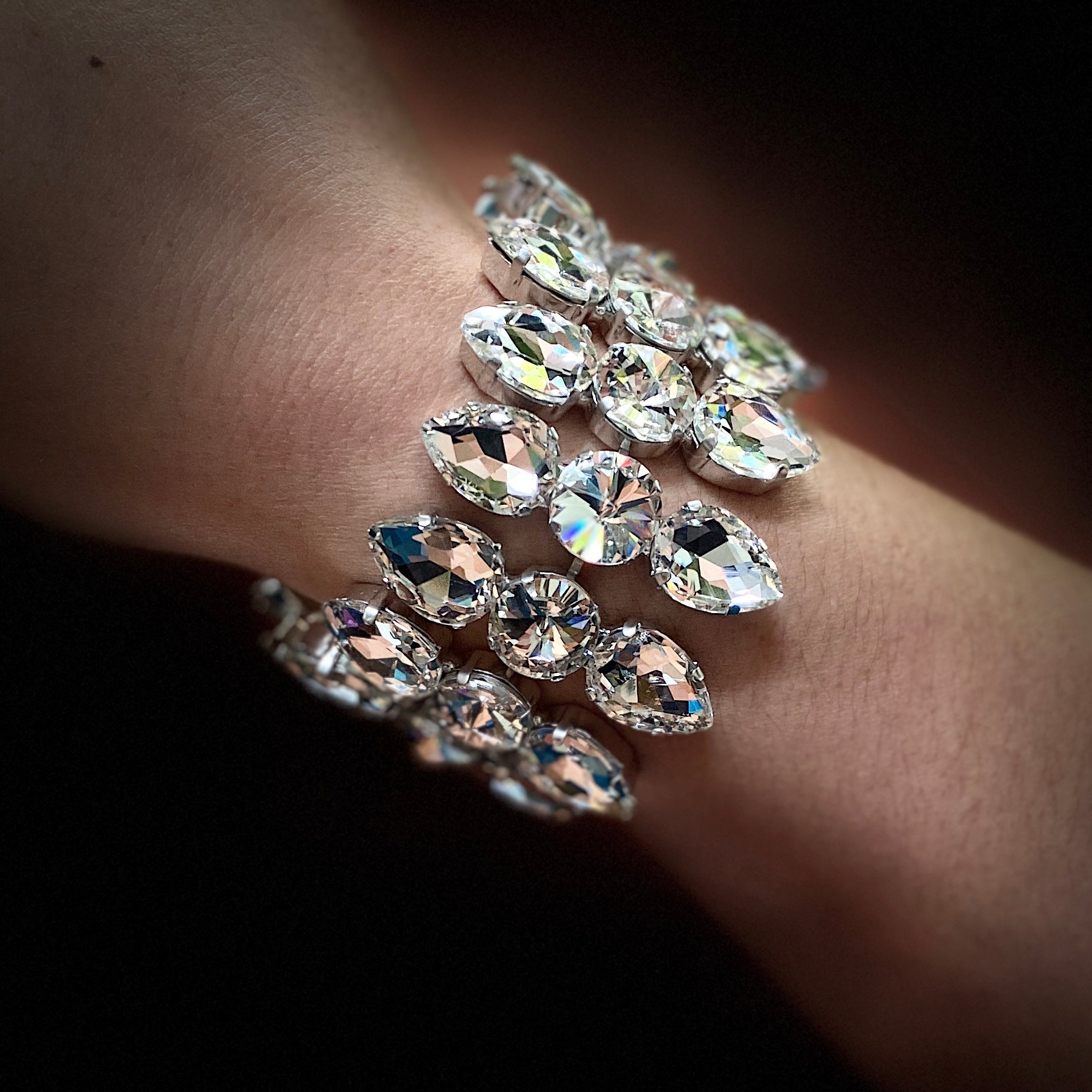 Dramatic Statement Crystal Cuff Bracelet