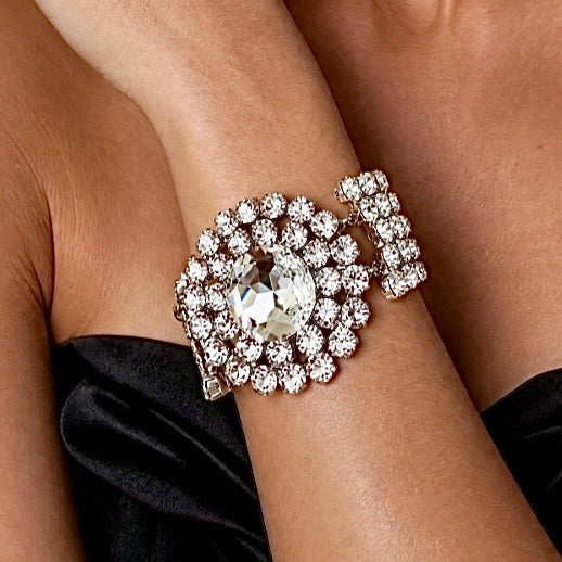 Marilyn Monroe Inspired Crystal Bracelet | Diamonds Are a Girl’s Best Friend Jewellery | Old Hollywood Glamour | Statement Rhinestone Bracelet
