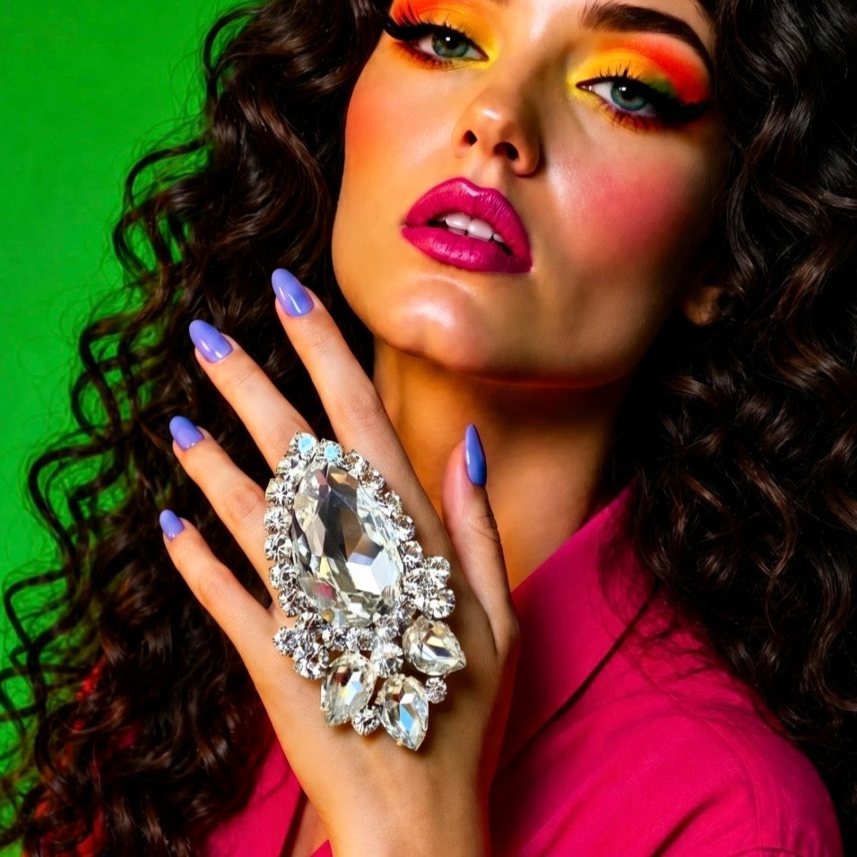 Supersize Clear Statement Ring With Austrian Crystal