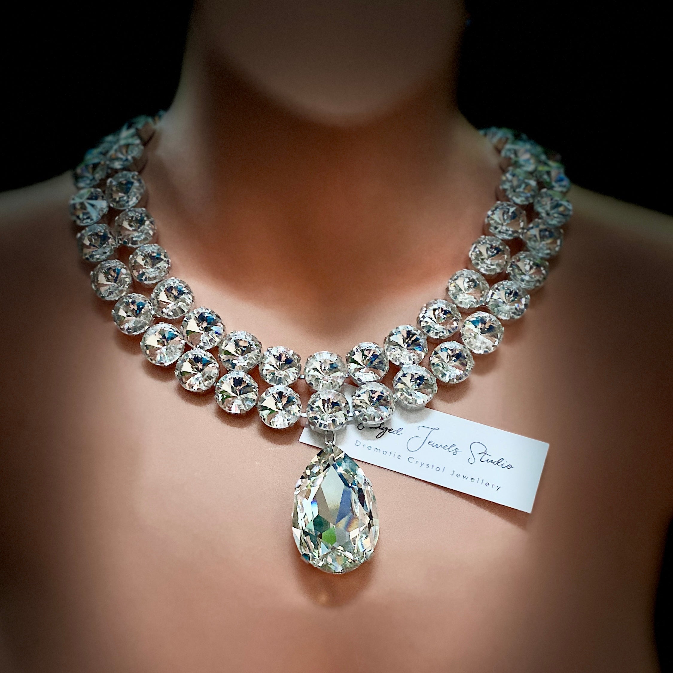 Crystal Necklace with Large Pendant