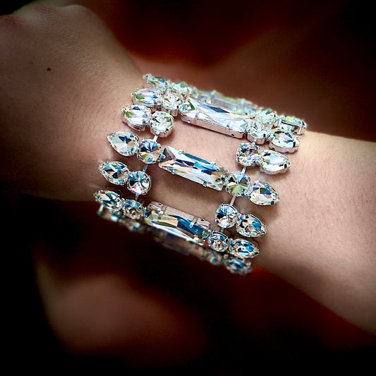Statement Crystal Wide Cuff Bracelet