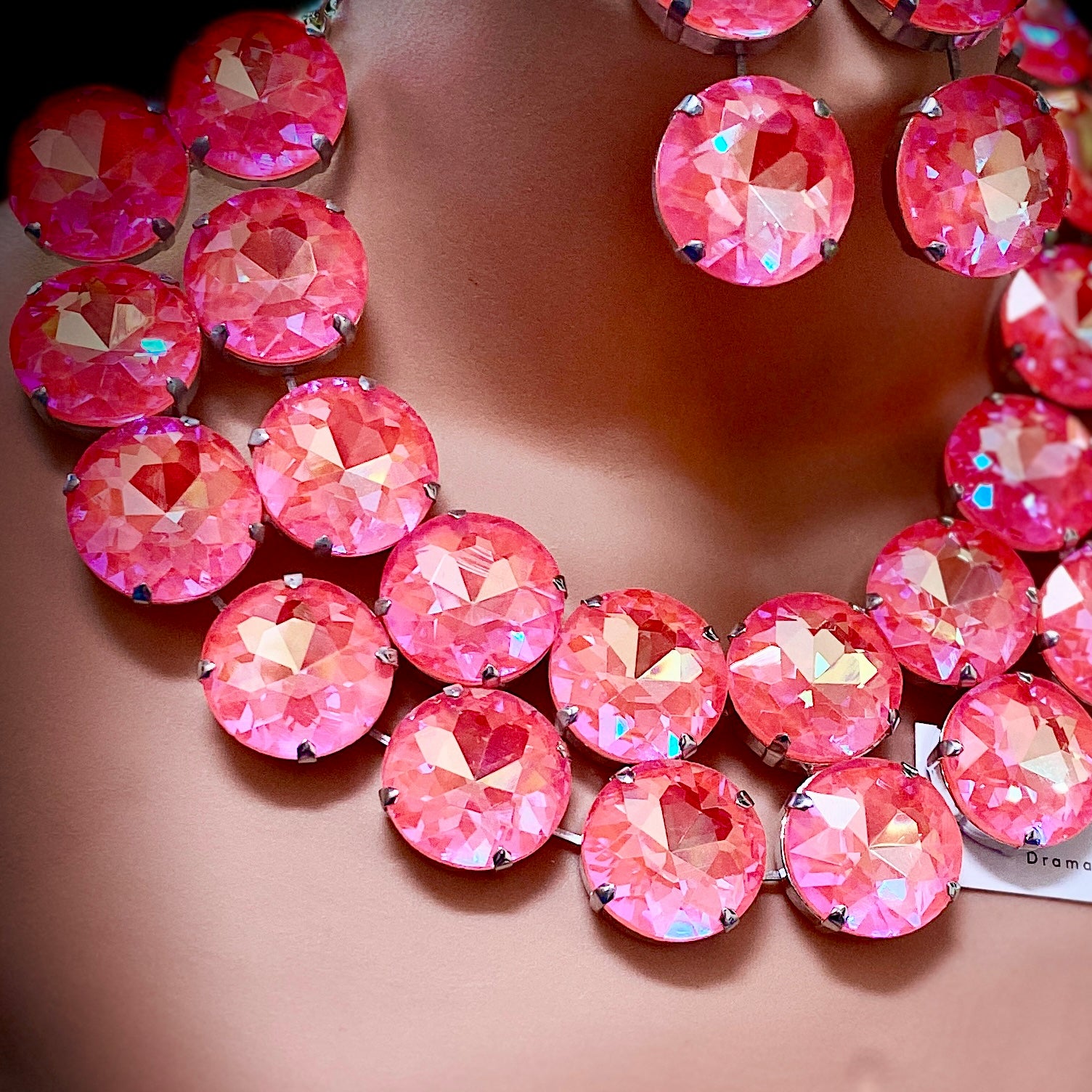 Coral Dream Orange Necklace Set with Earrings