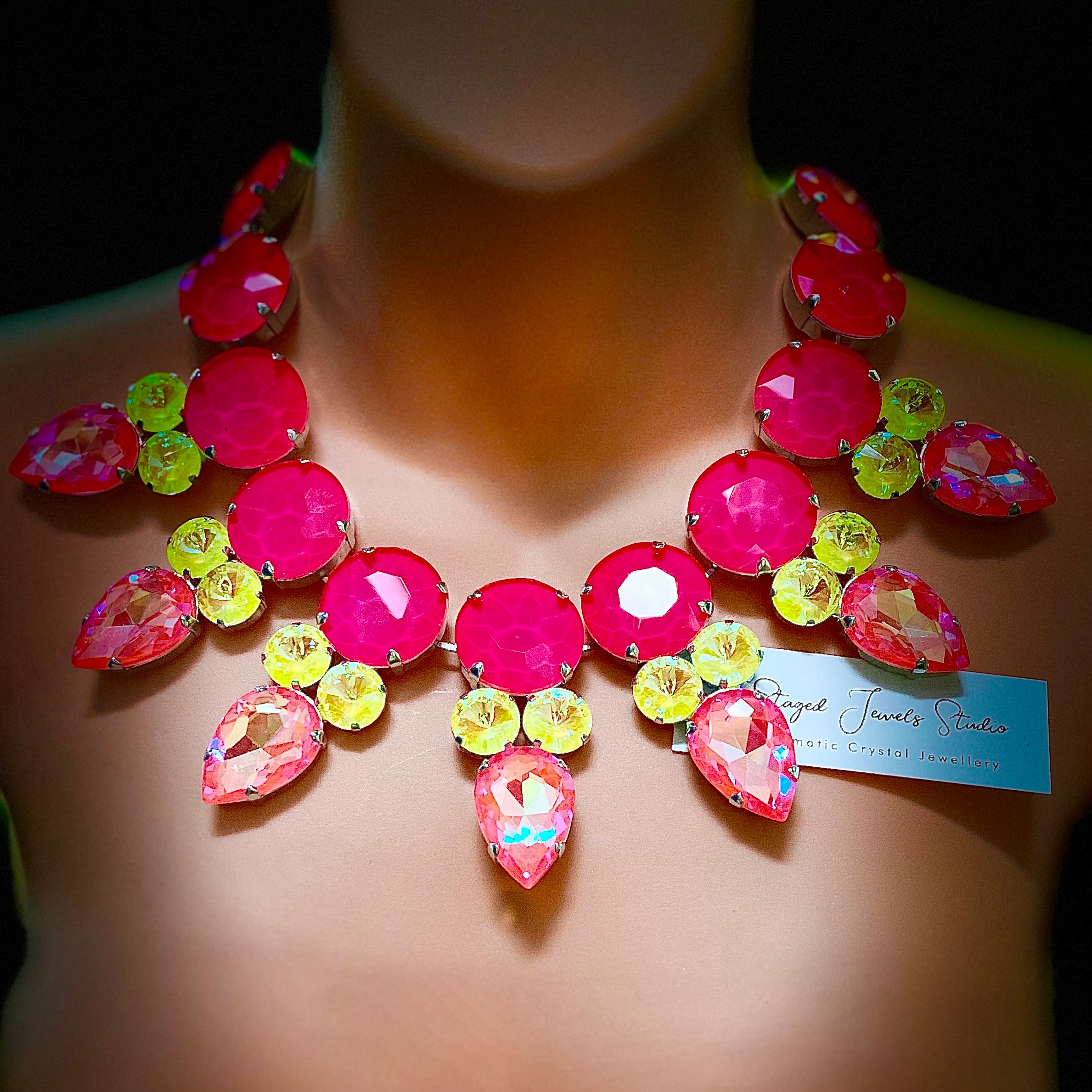 Vibrant Tropical Austrian Crystal Necklace