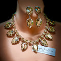 Golden Shadow Crystal Teardrop Necklace Set