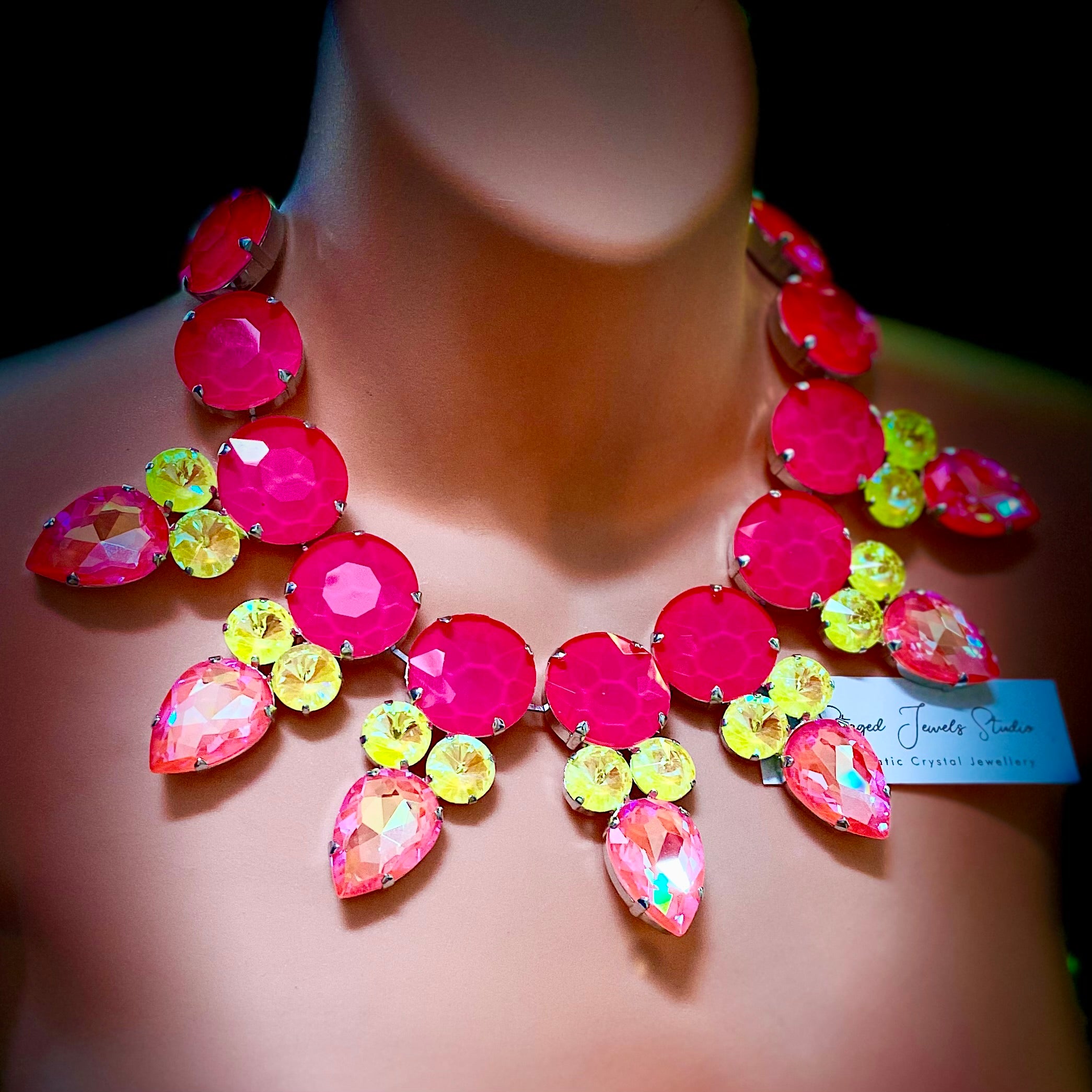 Vibrant Tropical Austrian Crystal Necklace