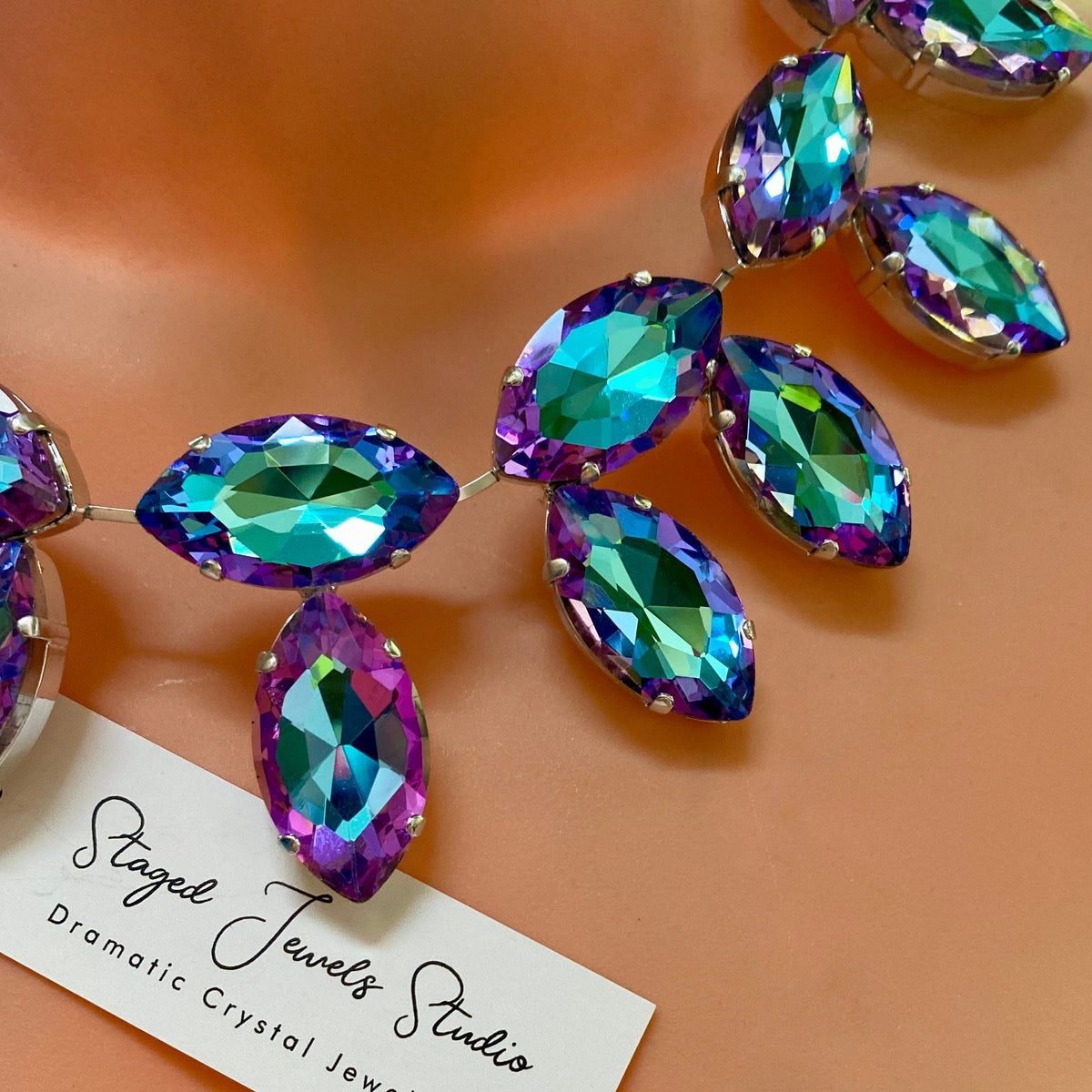 Bold crystal collar necklace by Staged Jewels