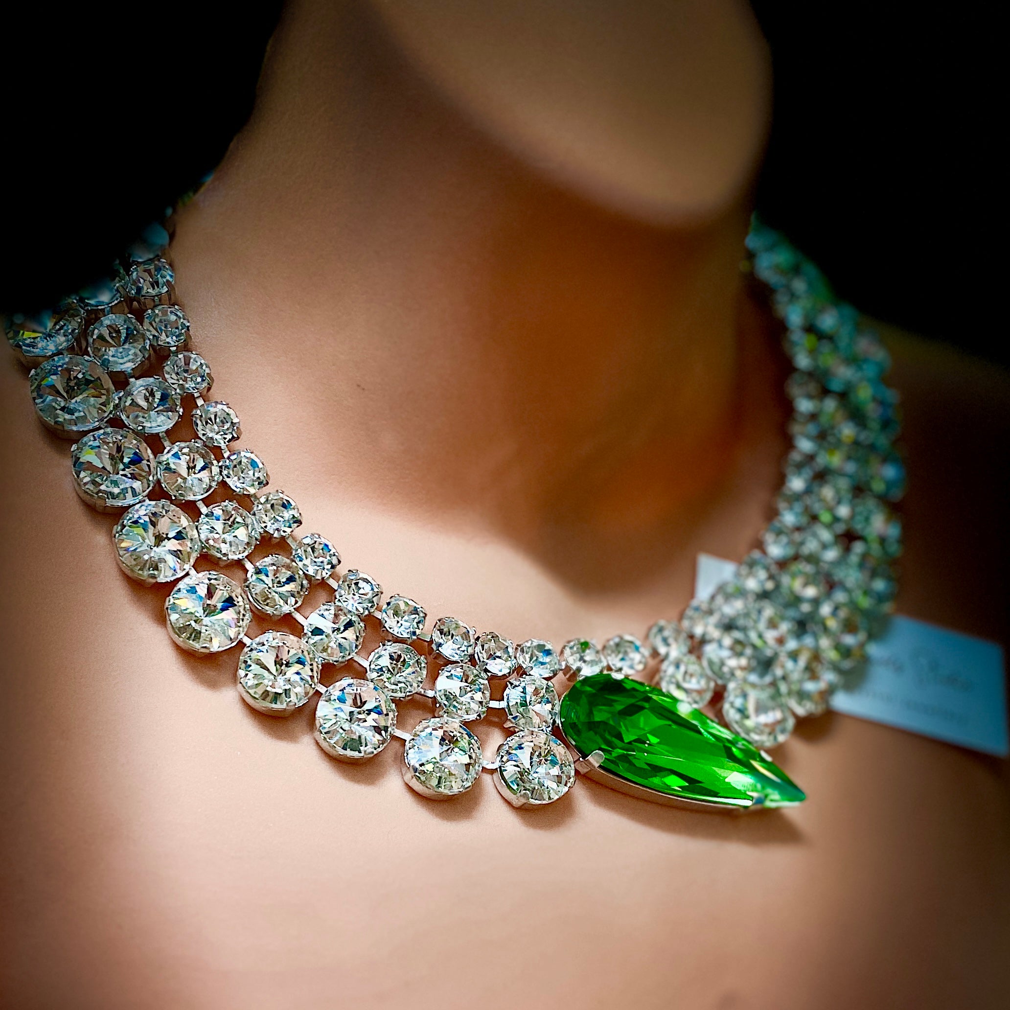 Vitality Green Crystal Wreath Necklace