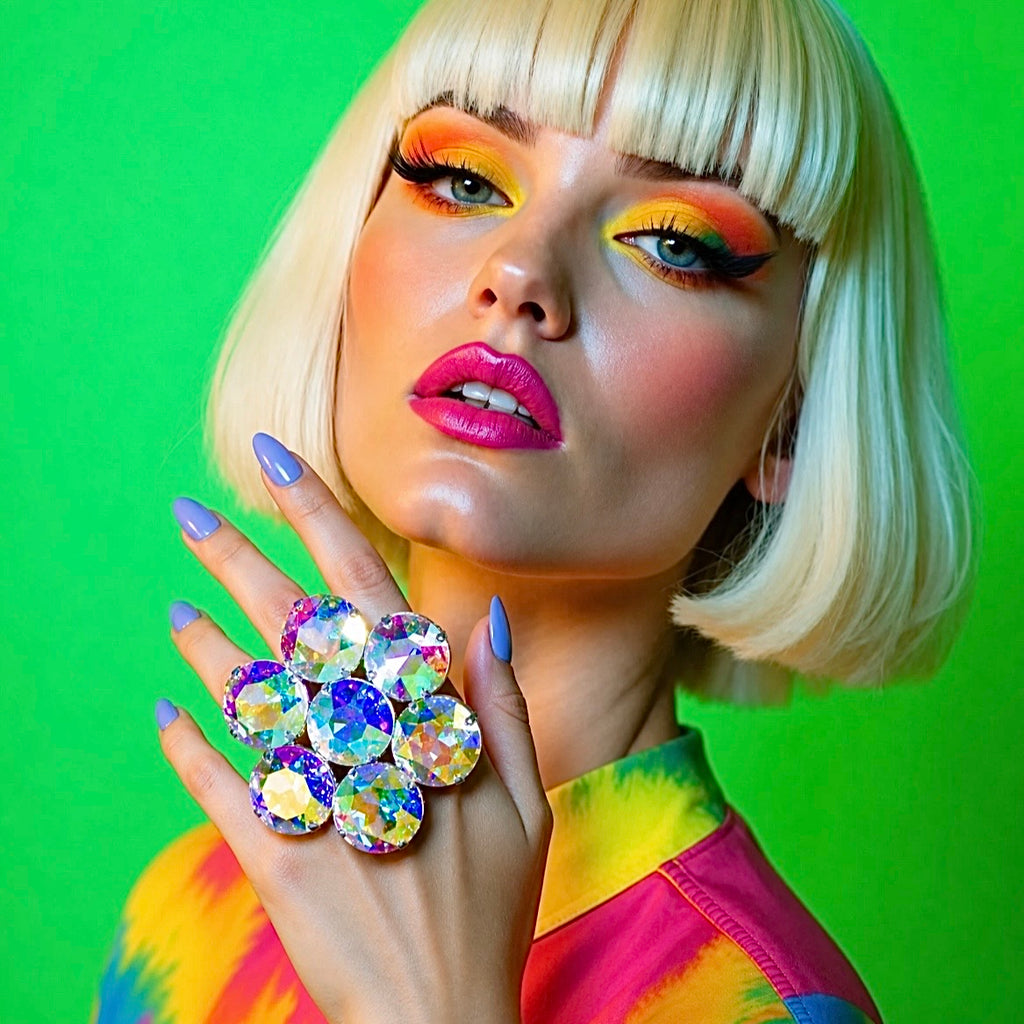 Giant Rainbow Statement Dress Ring