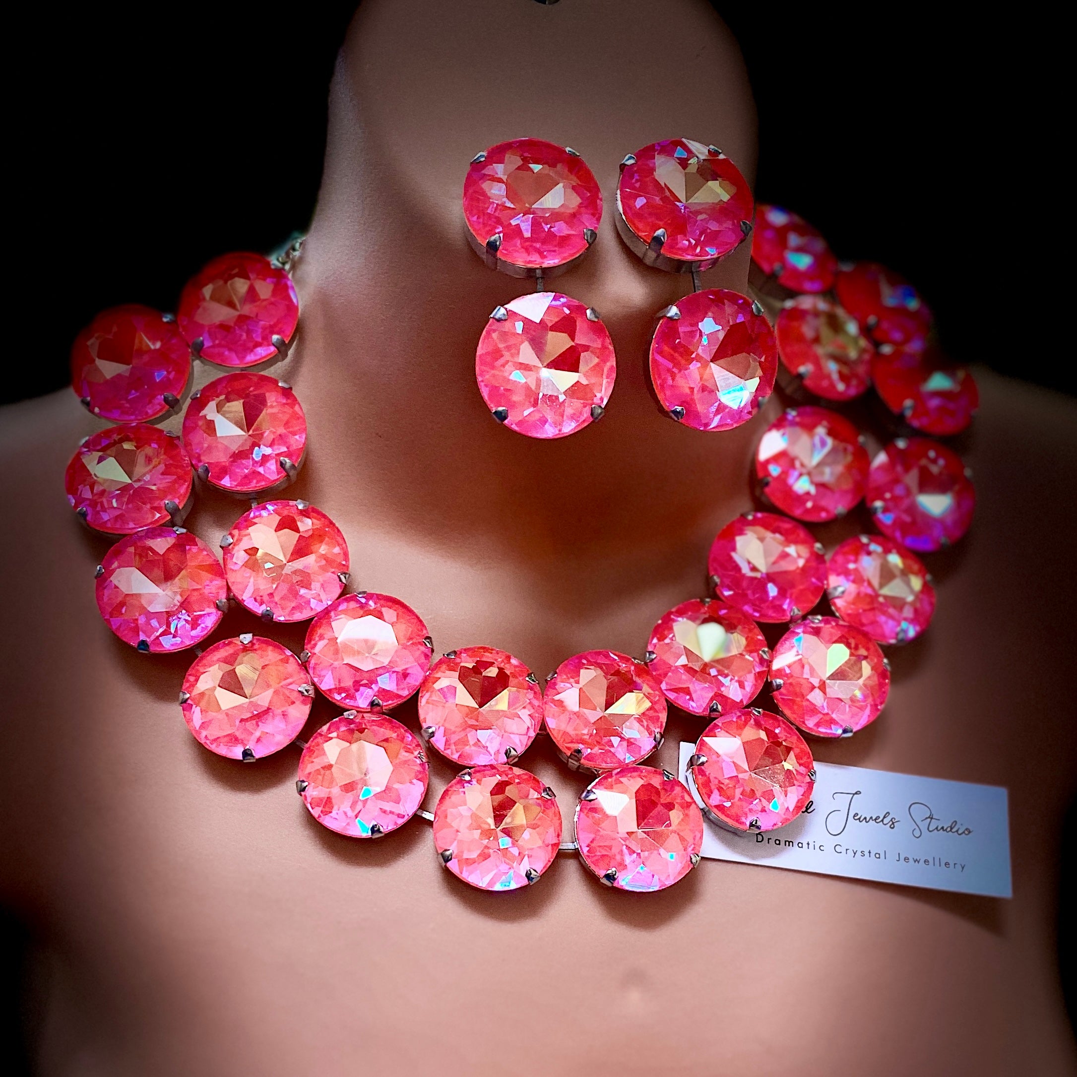 Coral Dream Orange Necklace Set with Earrings