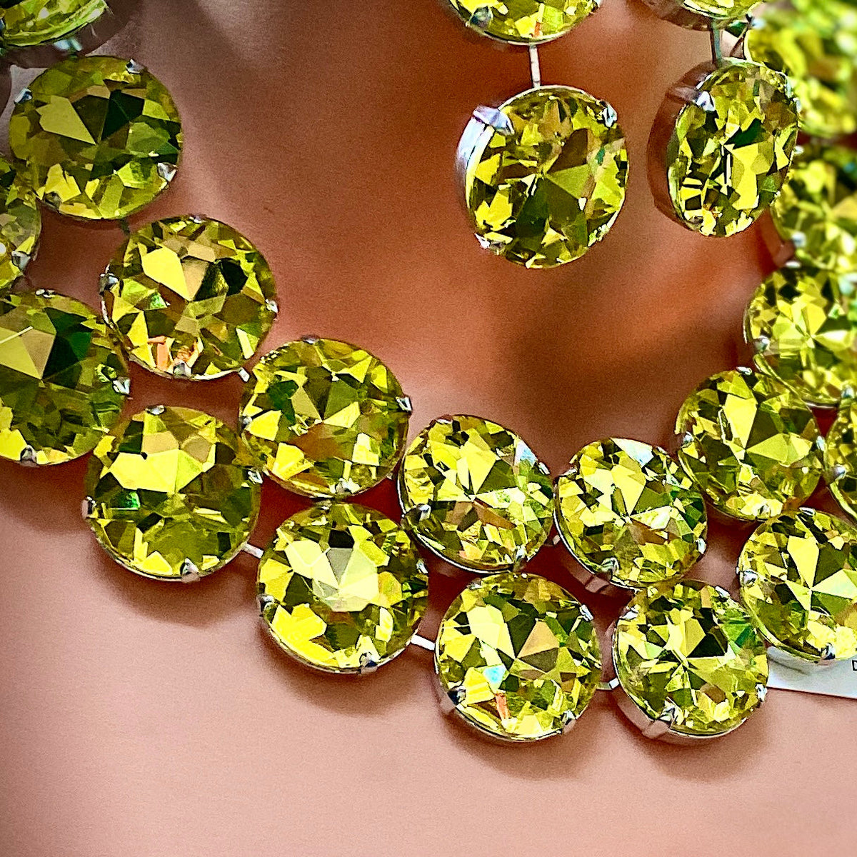 Canary yellow crystal statement necklace by Staged Jewels