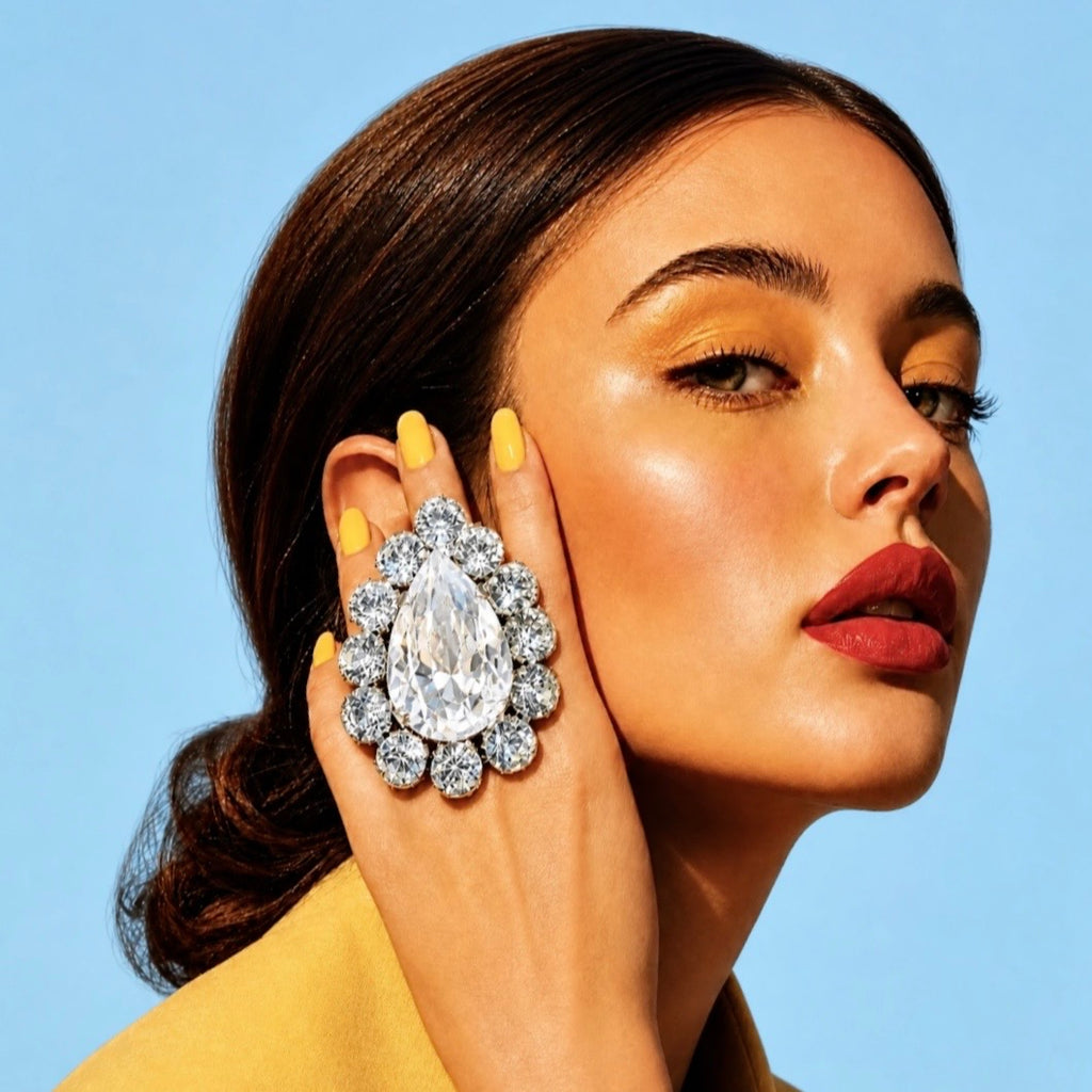 Supersize Clear Statement Ring With Austrian Crystal