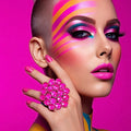 Neon Pink Statement Myriad Cocktail Ring