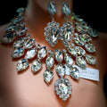 Bejewelled Crystal Necklace Set With Earrings