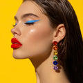 Rainbow Pride Multicolour Earrings With Austrian Crystal
