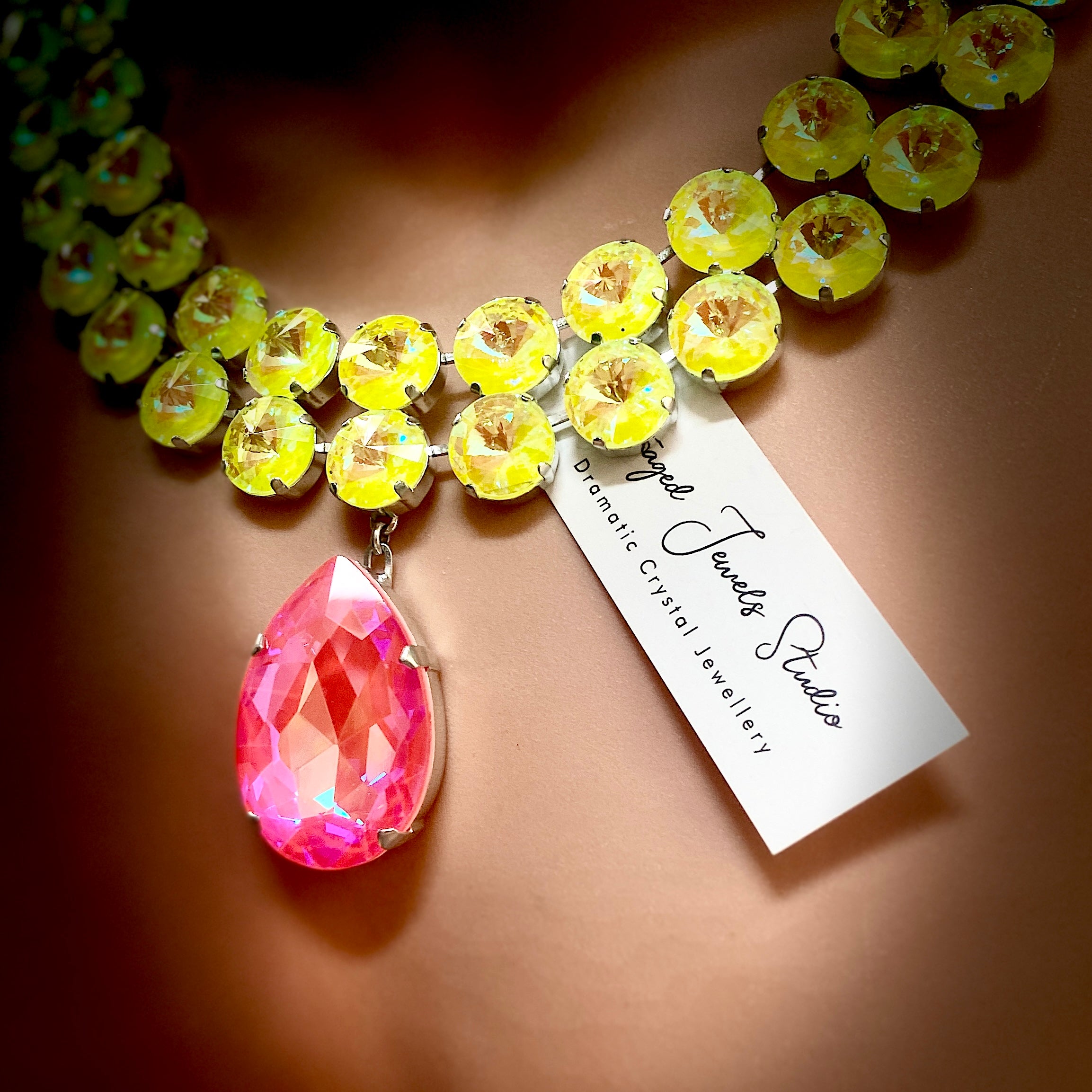 Tropical Statement Necklace Earrings Set