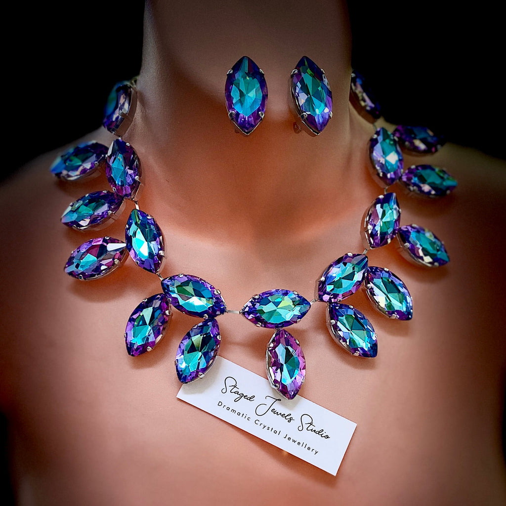 Twilight statement crystal collar by Staged Jewels