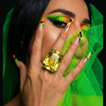 Canary Yellow 40mm Austrian Crystal Statement Ring