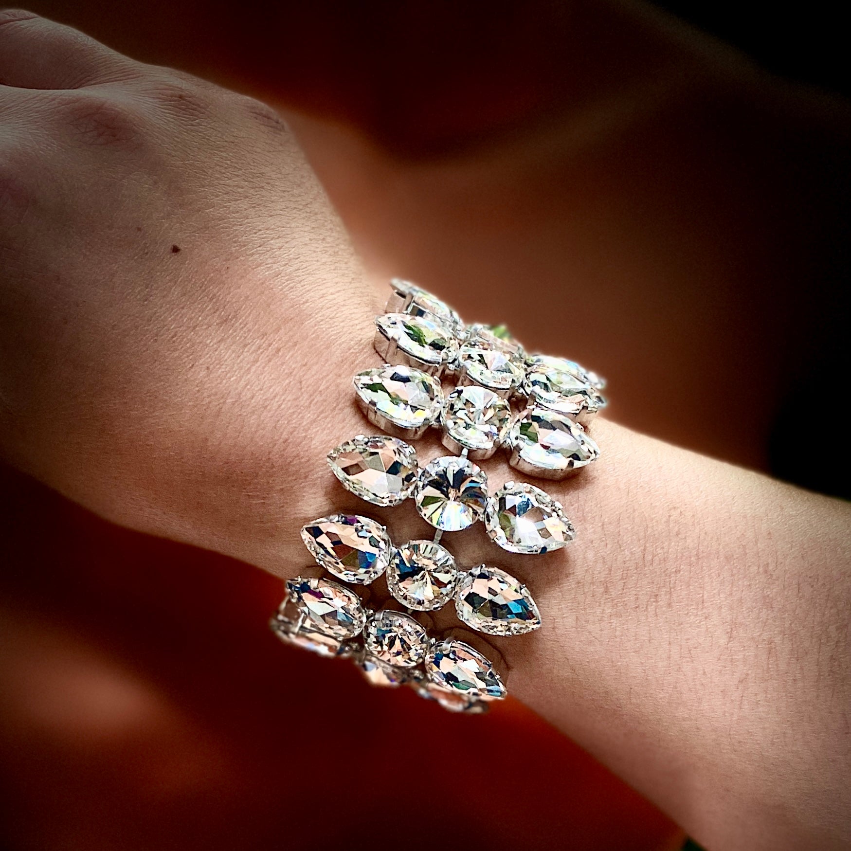 Dramatic Statement Crystal Cuff Bracelet