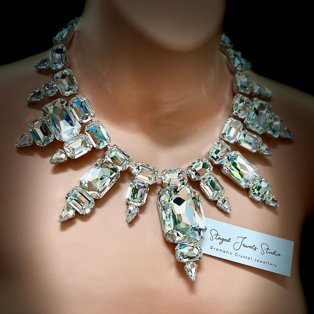 Vixen crystal statement necklace by Staged Jewels