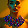 Mystique Purple Crystal Collar Necklace With Austrian Crystal