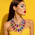 Lumiere Multicolour Crystal Teardrop Necklace
