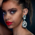 Large Crystal Teardrop Statement Earrings With Austrian Crystal