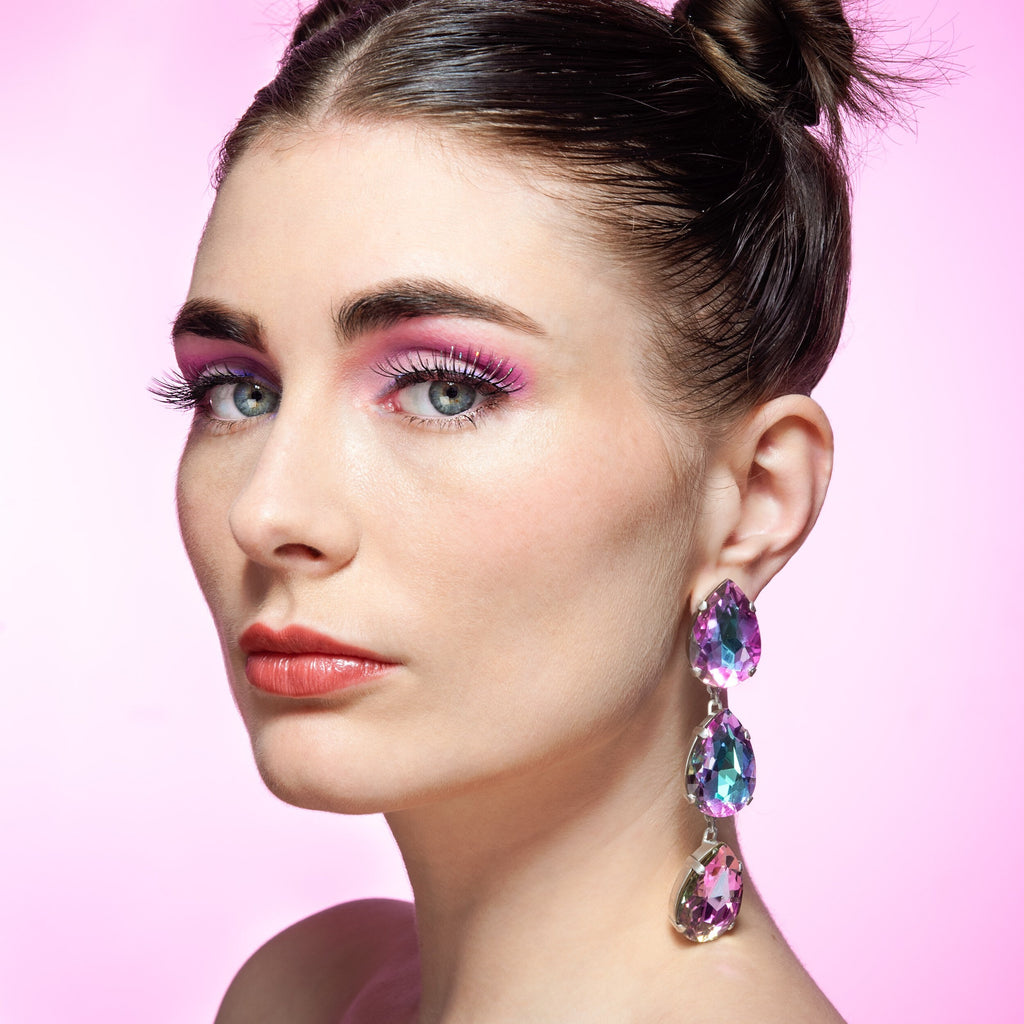 Lilac Dawn Teardrop Earrings with Austrian Crystal