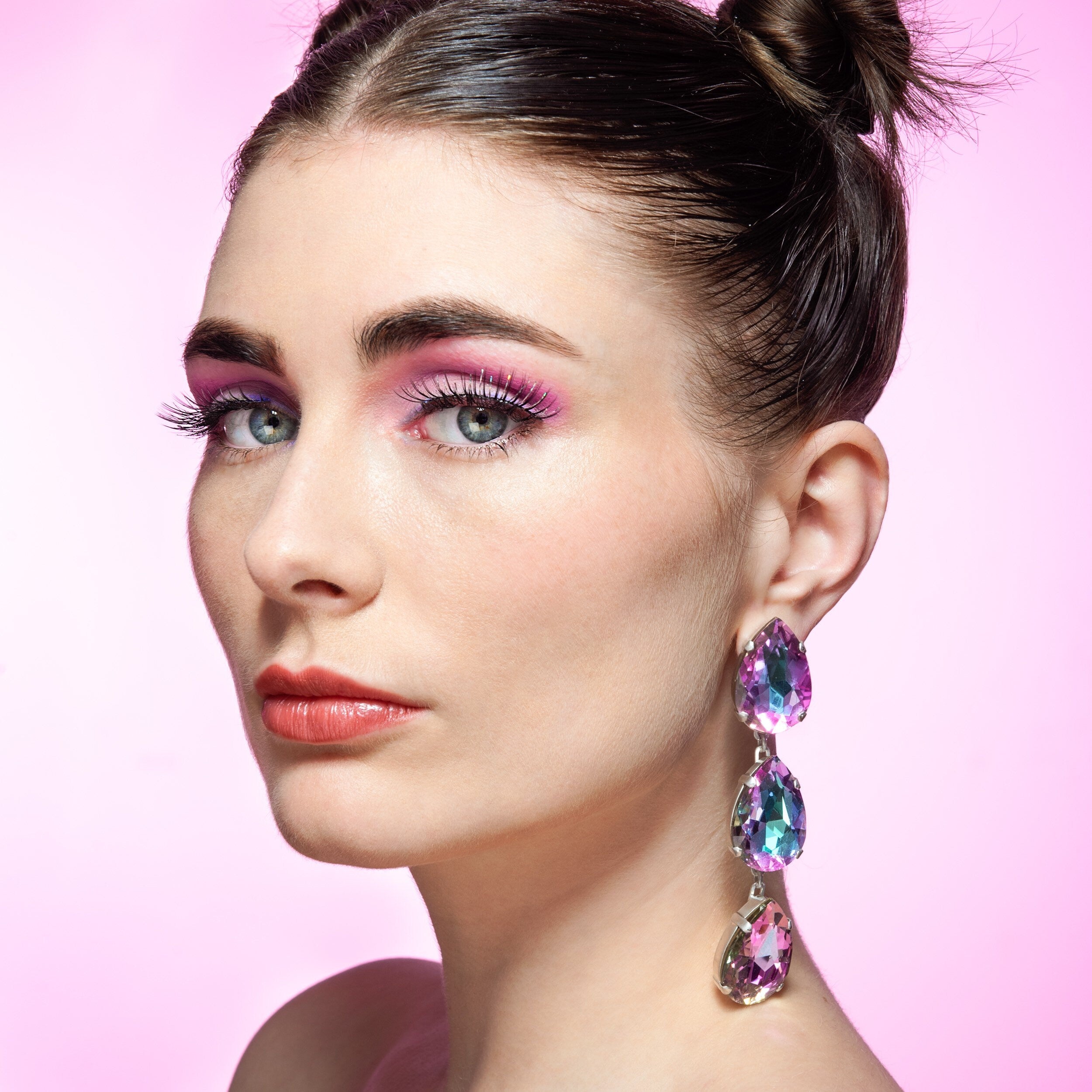 Lilac Dawn Teardrop Earrings with Austrian Crystal