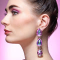 Lilac Dawn Teardrop Earrings with Austrian Crystal