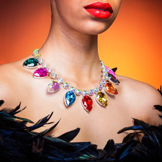 Rainbow Pride Austrian Crystal Multicolour Necklace