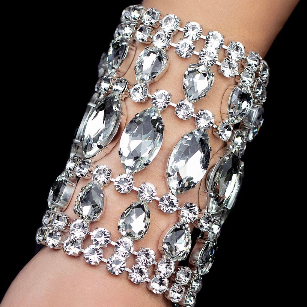 Giant Extra Wide Crystal Cuff Bracelet