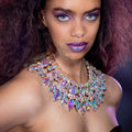 Radiance Necklace in Austrian Crystal in Aurora Borealis Colour