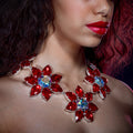 Red & Aurora Flower Necklace