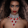 Giant Cascade Waterfall Ruby Red Necklace