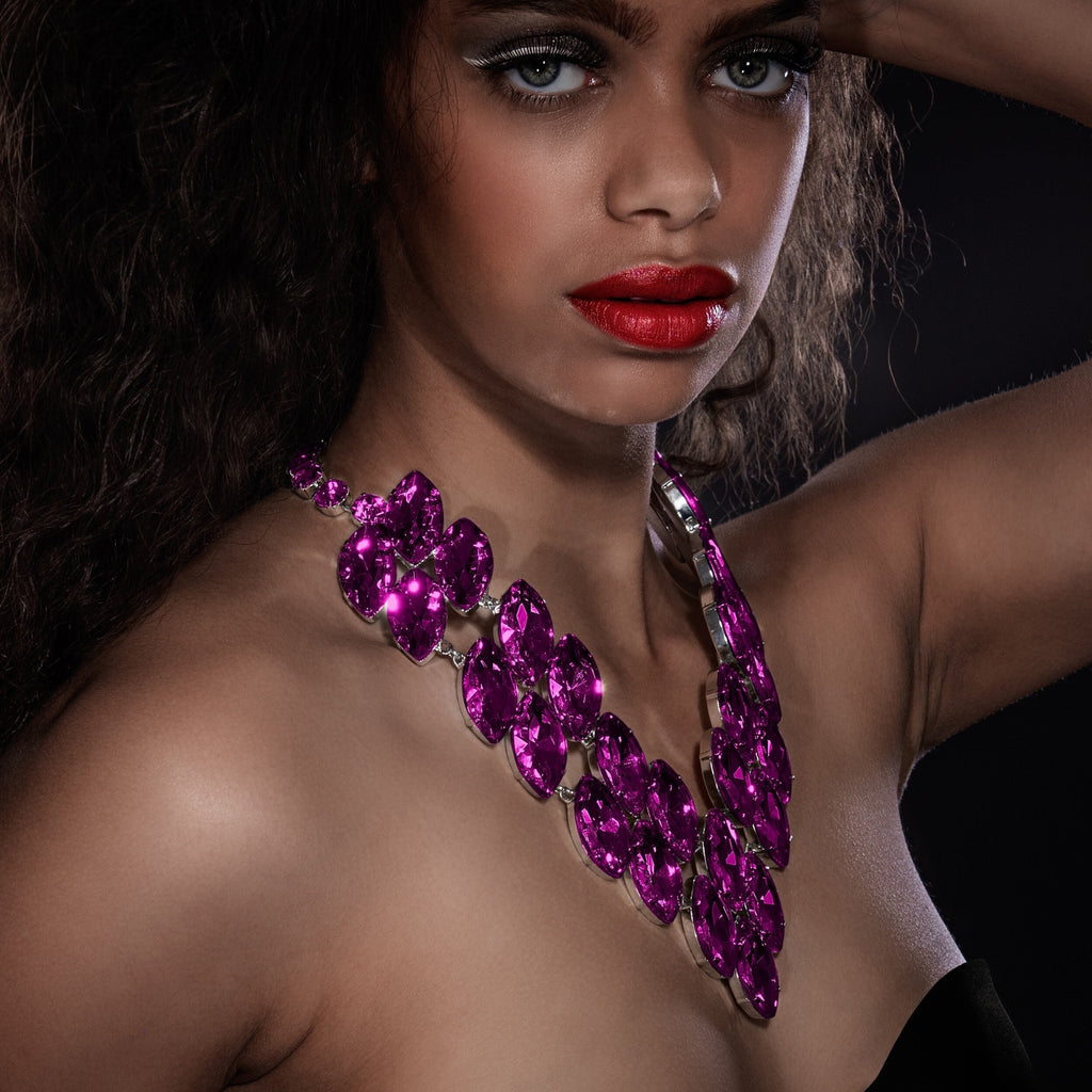 Unapologetically Bold pink Austrian crystal necklace