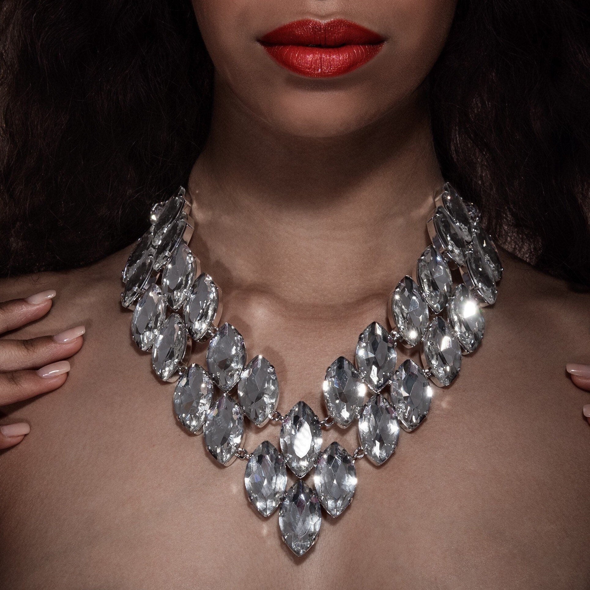 Vogue Dramatic Austrian Crystal Statement Necklace