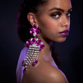 Oversized Large Pink Crystal Drag Queen Earrings