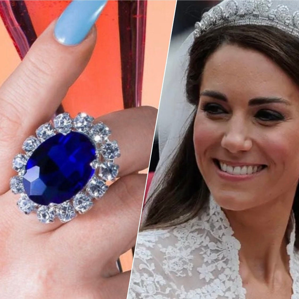 Princess Diana & Princess Kate Replica Sapphire Engagement Ring