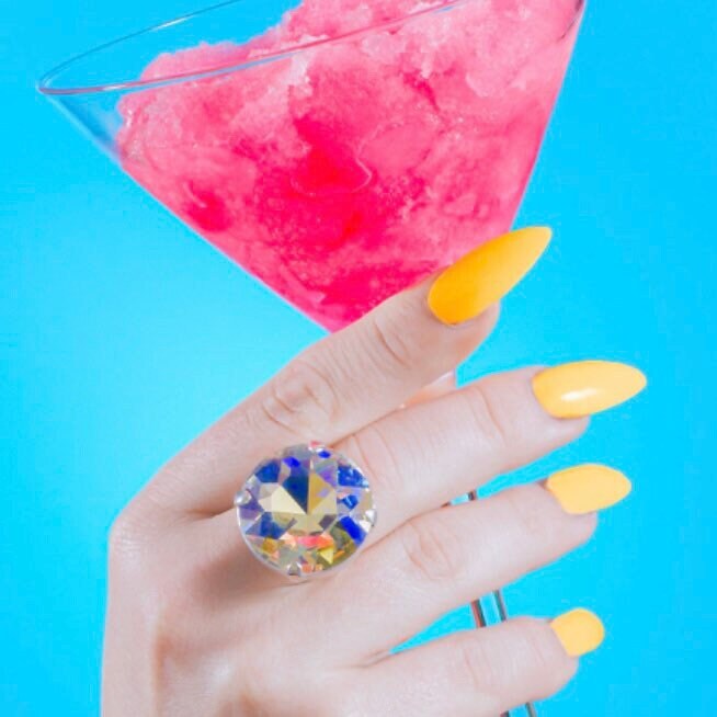 Reflection Solitaire Statement Cocktail Ring with 27mm Crystal