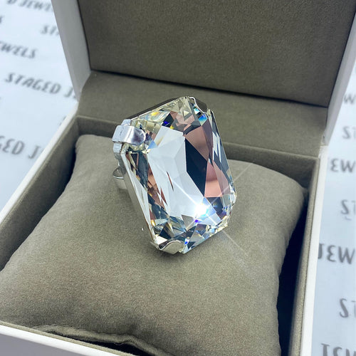 40mm faux diamond Austrian crystal cocktail ring