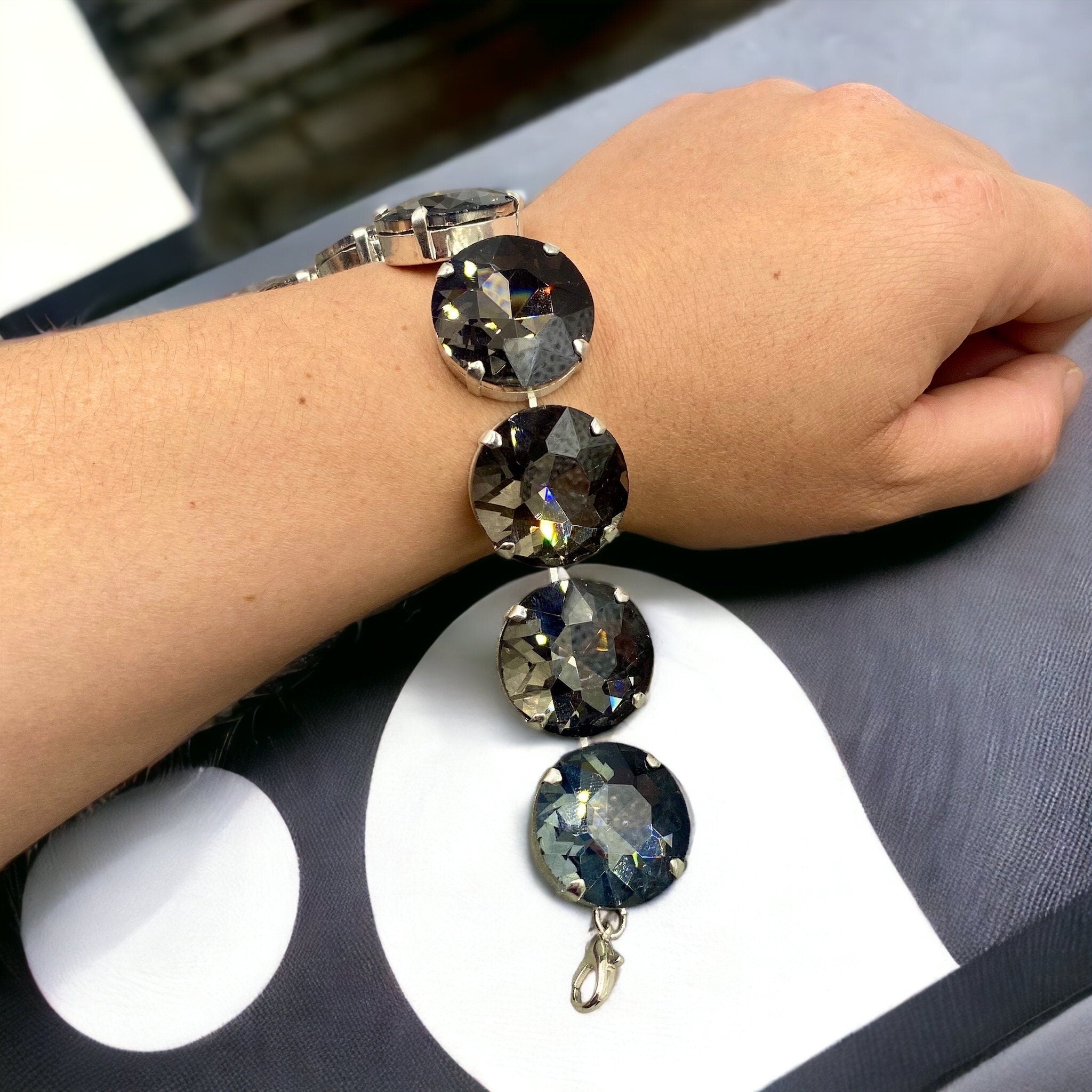 Smoked Faux Diamond Crystal Bracelet